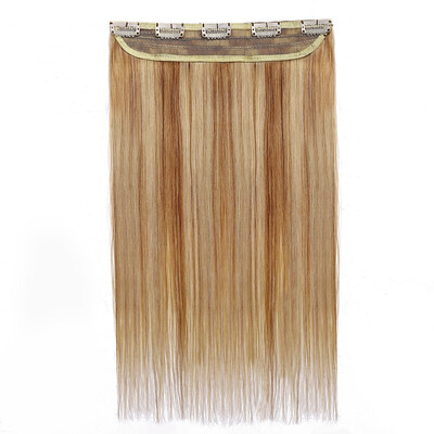 

100 Remy Human 34 Full Head 1 Piece 5 Clips Clip in Remy Human Hair Extensions Silky Straight