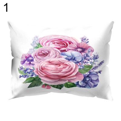 

Flower Peony Rose Pillow Case Cushion Cover Sofa Bed Car Cafe Office Decoration