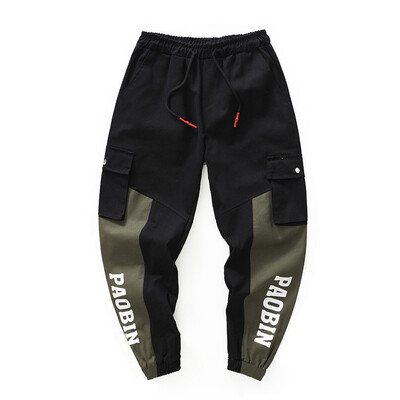 

Tailored Mens Summer Fashion Letter Causal Pocket Splice Slim Fit Long Pants Trousers
