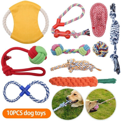 

510PCS Dog Toys Pet Puppy Teething Chewing Rope Knot Ball Grinding Dog Bite Training Toy