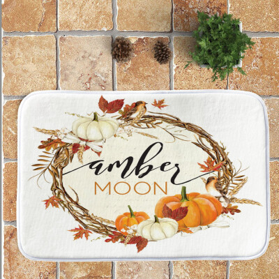 

〖Follure〗Thanksgiving Day Pumpkin lantern Entrance Door Bathroom Mat Indoor Bath Decor