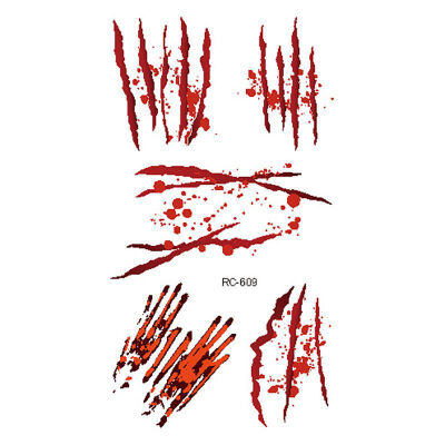 

Halloween Zombie Scar Tattoo with False Knot Blood Makeup Halloween Decoration Wound Scary Blood Injury Waterproof Sticker