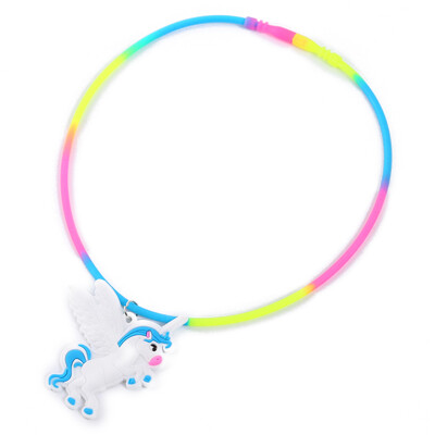 

Cartoon Cute PVC Unicorn Rainbow Silicone Necklace Childrens Jewelry Party Supplies 14 Styles