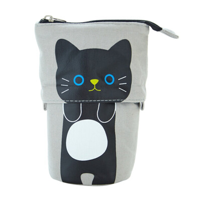 

Household Telescopic Pen Bag Cute Cartoon Multi-function Deformable Portable Cosmetic Bag Telescopic Vertical Canvas Pen Holder