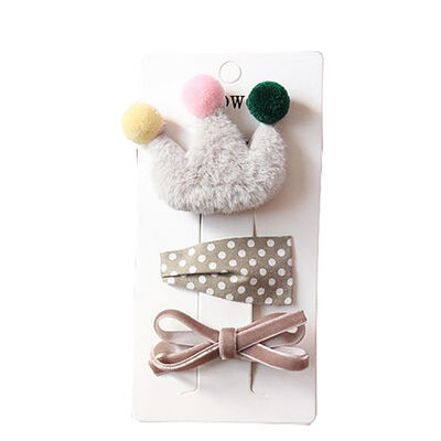

3 Pieces Set Children Handmade Bow Hair Clip Baby Girls Hair Ring Cloth Fabric Hair Accessories 1-12Y