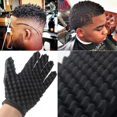 

Gobestart 1PC Fashion Curls Coil Magic Tool Wave Barber Hair Brush Sponge Gloves