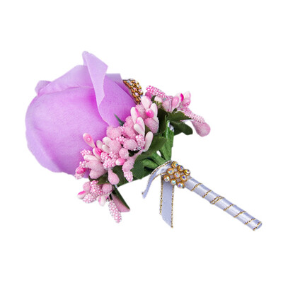 

Wedding Accessories Simulation Single Rose With Diamond Bride Groom Wedding Boutonnieres