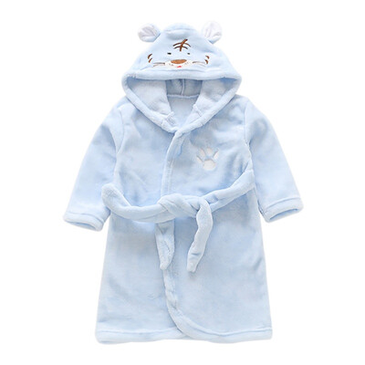 

1-7Y Autumn Winter Kids Flannel Hooded Sleepwear Toddler Baby Soft Bathrobe Robe Cartoon Pajamas Boys Girls Sleepwears 2019