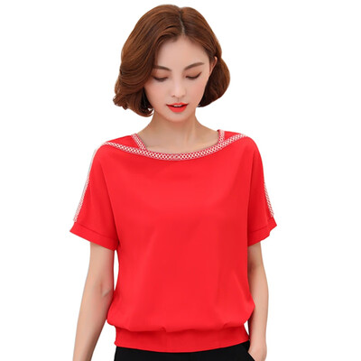 

3 Color Summer Chiffon Blouse Office Lady Short Sleeve Square Collar Striped Blouse Shirts Women summer Tops Casual Streetwear