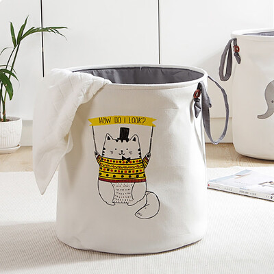 

Toponeto Animal Canvas Sheets Toy Storage Bag Laundry Clothes Basket Folding Storage Box