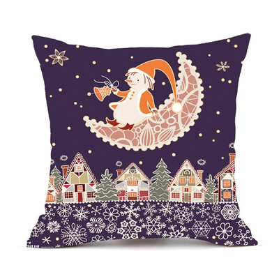 

Tailored Merry Christmas Pillow Cases Cotton Linen Sofa Cushion Cover Home Decor
