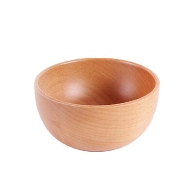 

Toponeto Japanese Wooden Bowl Family Childrens Rice Bowl Soup Bowl Solid Wood Tableware
