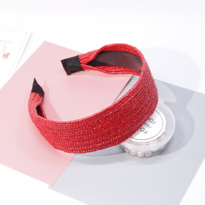 

New Fashion Vintage Bow Knot Cross Hand-Woven Imitate Raffia Holiday Headband Headwear Accessories