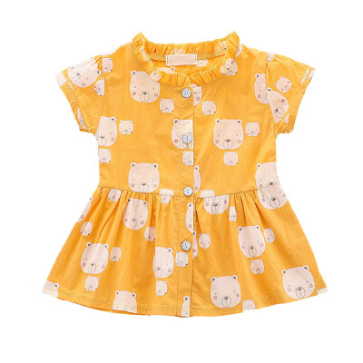 

Causal toddler baby dress cartoon animals pattern cotton soft dress princess dress outfit for 0-24M