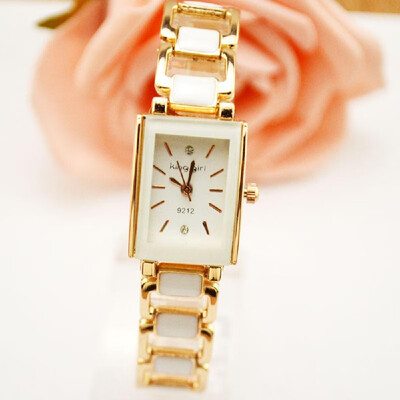 

Fashionable Business Rectangular Skeleton Women Watch Simple Bracelet Watch Wristwatch for Lady Students Teen Girl