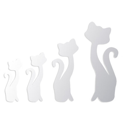 

Exquisite Cat Mirror Wall Stickers Mirror Art DIY Mirror Wall Sheet Mirror Tiles Stickers For Home Decor Living Room