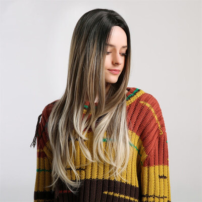 

〖Follure〗Chemical Fiber Hair Wig Women In The Natural Three-color Gradient Hair Wig
