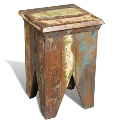 

Reclaimed Wood Stool Hocker Antique Chair