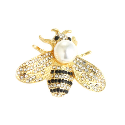 

full rhinestone bee insect brooch scarf buckles new cute jewelry accessory gold color brooches pin elegant