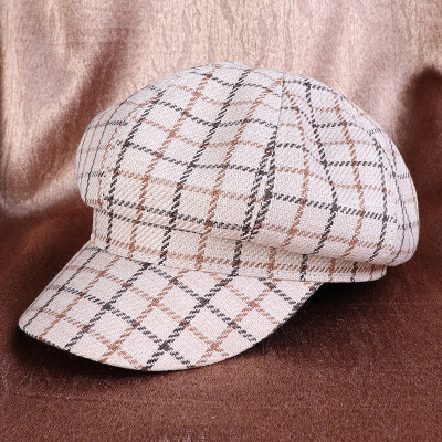 

Dongyun New Type Baitao Autumn Lady British Restoration Lattice Octagonal Cap Outdoor Recreational Artist Cap Duck Tongue Cap