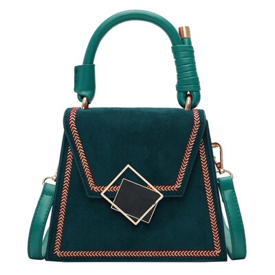 

Women Matte Square Shape Faux Leather Crossbody Shoulder Bag Handle Handbag