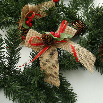 

18M Christmas Artificial Garland Ornament Rattan Pine Cones Berries Decorations