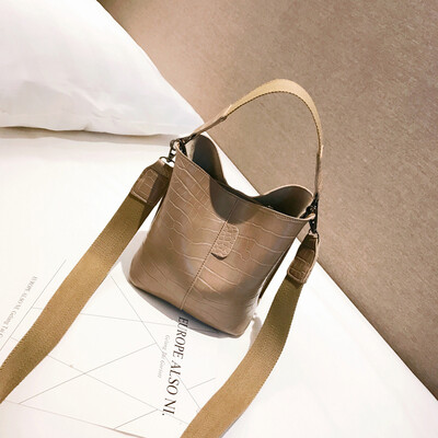 

Tailored Womens Fashion Stone Hasp Pure-Colour Retro Shoulder Bag Bucket Bag