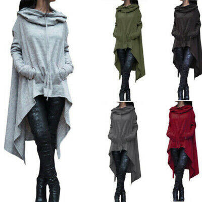 

Women Ladies Long Hoodie Casual Loose Tops Asymmetrical Jumper Baggy Sweatshirt