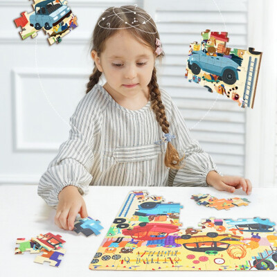 

YIWULACity Traffic Pattern Puzzle Early Education Educational Toys 104Pcs Holiday Gift