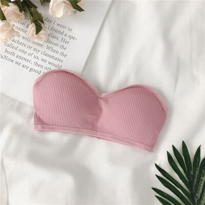 

Women Bras Thread Beauty Back Tube Tops Solid Color Strapless Comfortable Anti-light Ladies Lingerie Sexy Underwear