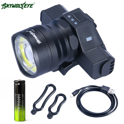 

New 5000LM COBT6 LED Bicycle Light Rechargeable Zoom 5 Modes Torch Light Set