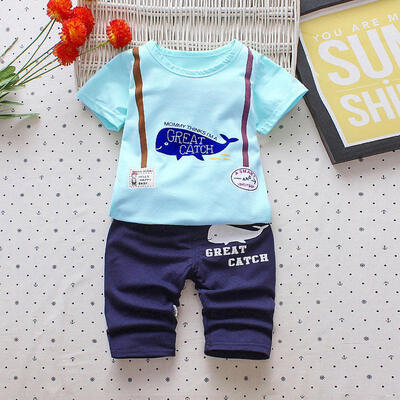 

Baby Sets Cartoon Pattern short Sleeve Suit Kids Boys Clothing Children Costume