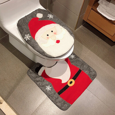 

Christmas Toilet Seat Cover Rug Set for Home Hotel Decoration