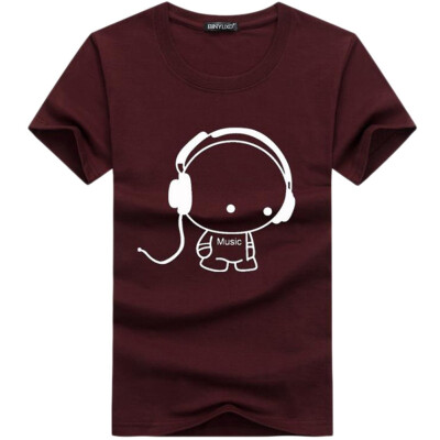 

High Quality Men Headset Cartoon Printed T Shirts Fashion Casual T Shirt Men Brand T-shirt Tee Shirt Plus Size