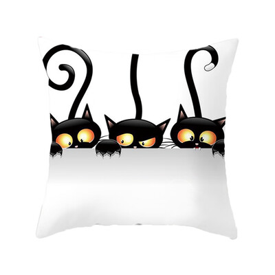 

1Pc Devil Cat Spider Print Sofa Pillow Cushion Cover Home Hug Pillowcase Decor