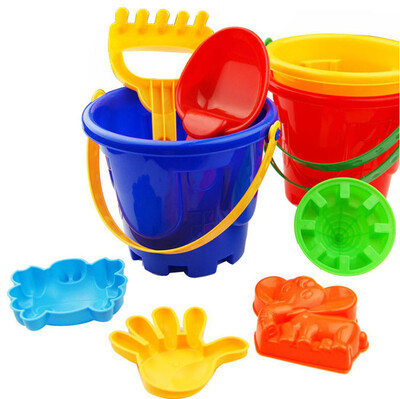 

〖Follure〗7Pcs Sand Sandbeach Kids Beach Toys Castle Bucket Spade Shovel Rake Water Tools
