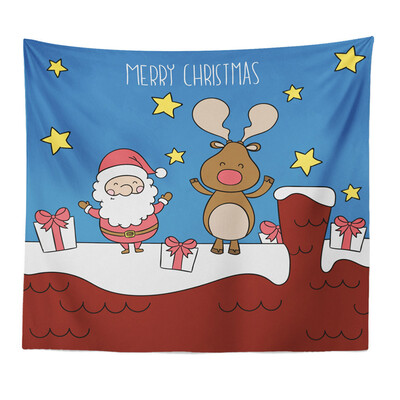 

Toponeto Art Home Decor Hanging Tapestry Wall Christmas Textile Blanket Santa Claus