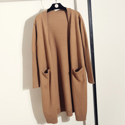 

Knit Sweater Womens Autumn And Winter New Loose Korean Long-Sleeved Long Cardigan Material Comfortable And Breathable