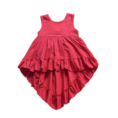 

Summer Casual Baby Girls Irregular Design Dress Cotton Kids Sleeveless Dresses Sundress Outfits Fancy Star Design Party Dresses