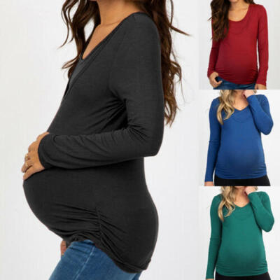 

Women Pregnant Maternity Clothes Nursing Top Breastfeeding T-Shirt Blouse