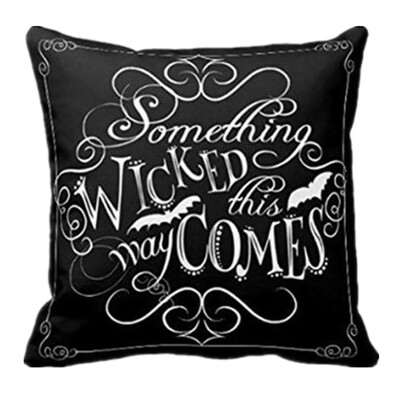 

Gobestart Wicked Chalkboard Halloween Throw Pillow Cover Decorative Pillowcase18x18Inch