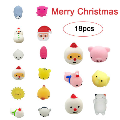 

Siaonvr 18PC Christmas Toys Mini Cute Squeeze Funny Toy Soft Stress Relief Toy DIY Decor