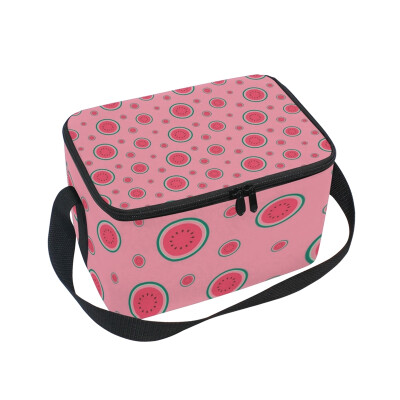 

ALAZA Watermelon Background Lunch Box Insulated Lunch Bag Large Cooler Tote Bagfor Men Women