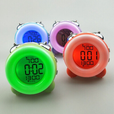 

Led Digital Alarm Clock Temperature Display Snooze Alarm Clocks Colorful Electronic Clock Desktop Bedroom Home Decor