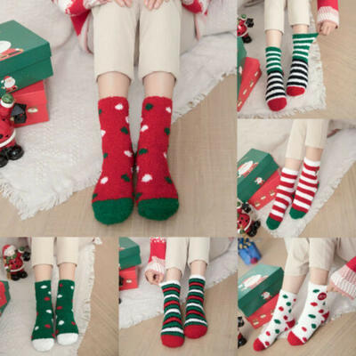 

New Ladies Soft Fluffy Cosy Bed Socks Winter Warm Christmas Gift Casual XMAS