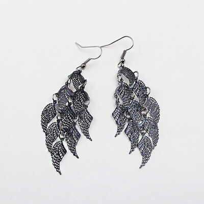 

One Pair New Fashion Gold & Silver Color Multichip Bohemian Jewelry Drop Wings Earrings For Women