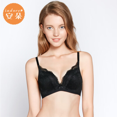 

An Lifangs Anduo sexy lace underwear without steel ring bra closed the breast bra HB0131U black BLK 75A