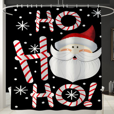 

Cross-border new style Christmas Santa HO Shower Curtain Collection Bathroom Mat Slip