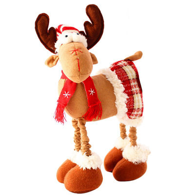

Christmas Reindeer Doll Xmas Elk Display Window Decorations Desktop Ornament Holiday Figurines Toys Kids Gift