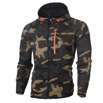 

Toponeto Fashion Mens To Keep Warm Zipper Winter Camouflage Sweatshirt Top